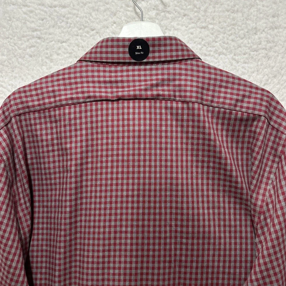 Banana Republic Checked Wrinkle-Resistant Slim-Fit Button Down Long Sleeve Shirt